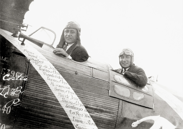 Dieudonné Costes and Joseph Le Brix in their Breguet XIX, photographed in Panama, 1 january 1928, by Lt. C. Tuma, U.S. Army Air Corps. (National Air and Space Museum, Smithsonian Institution)