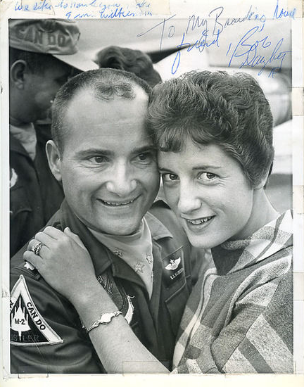Major Sidney Kubesch with his wife, Joanna Alice Cole Kubesch, 16 October 1963. (Kokomo Tribune)
