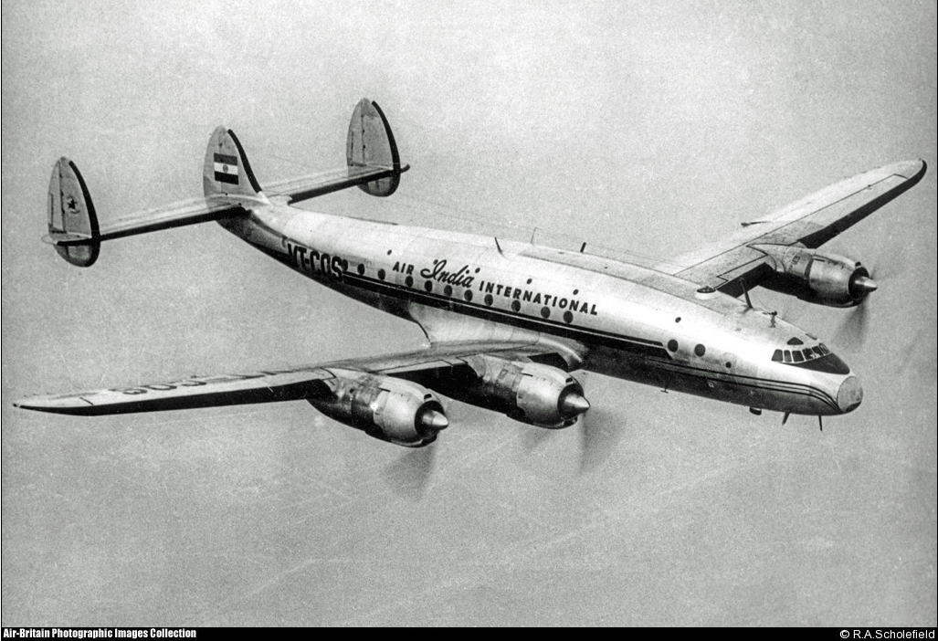 A sister ship of Malabar Princess, this is Air India's Lockheed L-749A Constellation VT-CQS. (Lockheed via R.A. Schofield. Photograph used with permission.)