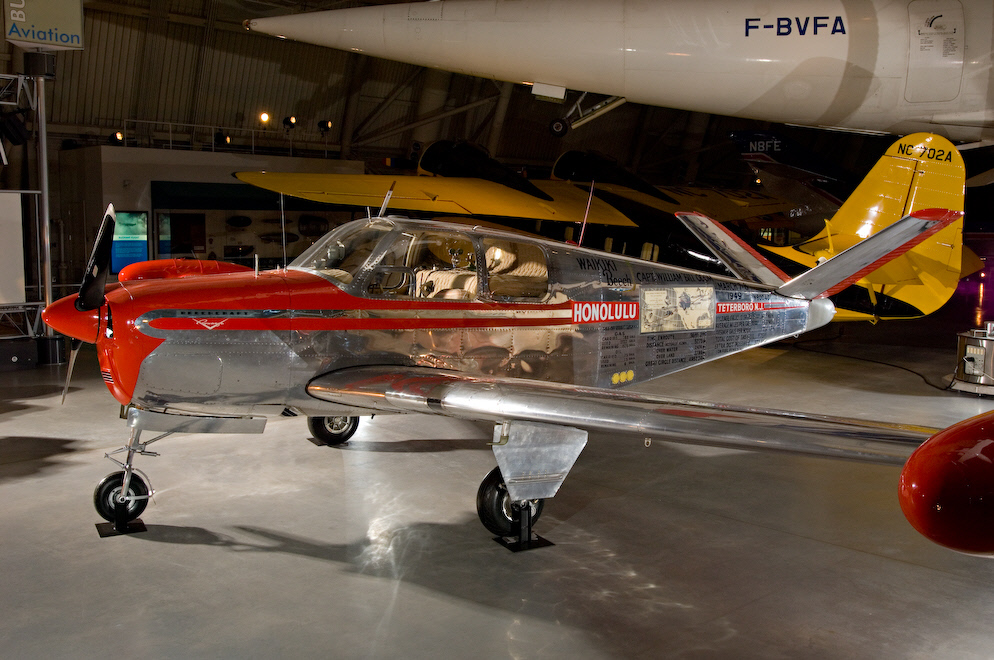 Beechcraft Model 35 Bonanza N80040, s/n 4, "Waikiki Beech, at the Smithsonian Institution National Air and Space Museum. (NASM)