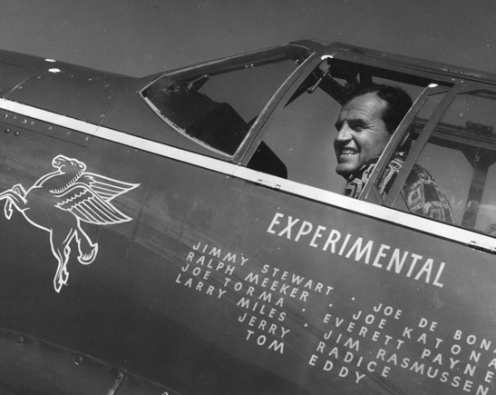 Joe C. De Bona in the cockpit of N5528N. (San Diego Air and Space Museum Archive)