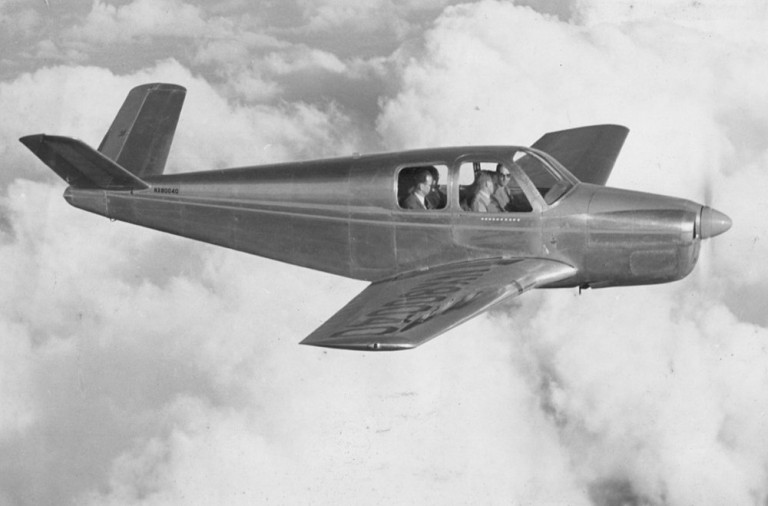 Beechcraft Model 35 Bonanza NX80040. This is the fourth prototype. It is in the collection of the Smithsonian Institution National Air and Space Museum. (Beech Aircraft Corporation)