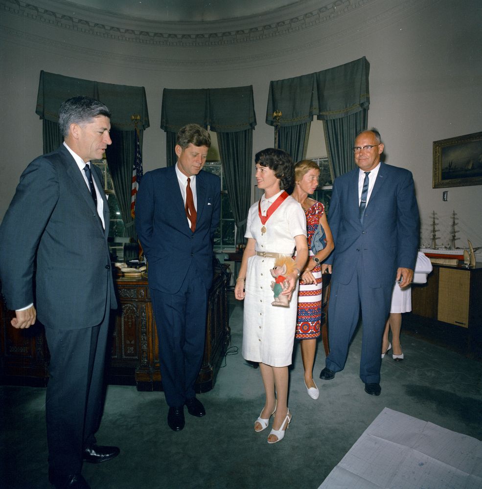 Betty Miller with President John F. Kennedy at the White House.