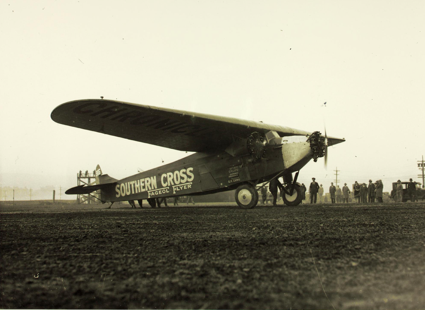 Fokker F.VII/3m Southern Cross ready for takeoff at Oakland Field, California. (San Diego Air and Space Museum Archives)