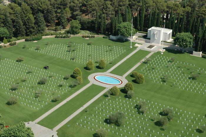 Rhone American Cemetery, Draguignan, France. 860 American soldiers buried. 294 missing in action.