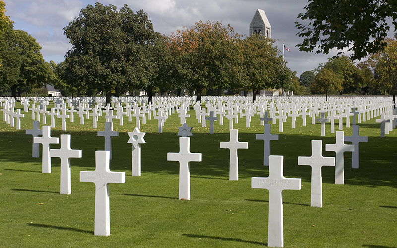 Brittany American Cemetery, Saint James, France. 4,409 American soldiers buried. 499 missing in action.