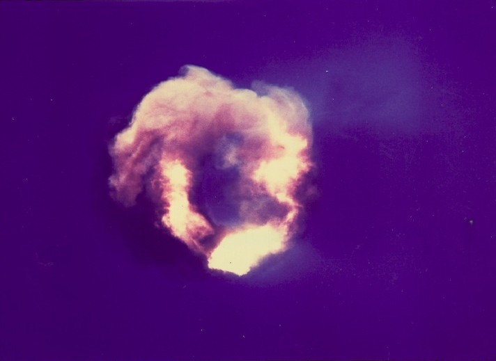 The fireball of the W-25 warhead, photographed from approximately 5 miles. (U.S. Air Force)