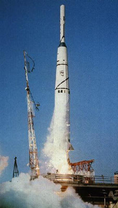 Thor-Able 1 Pioneer launch, 17 August 1958. NASA)