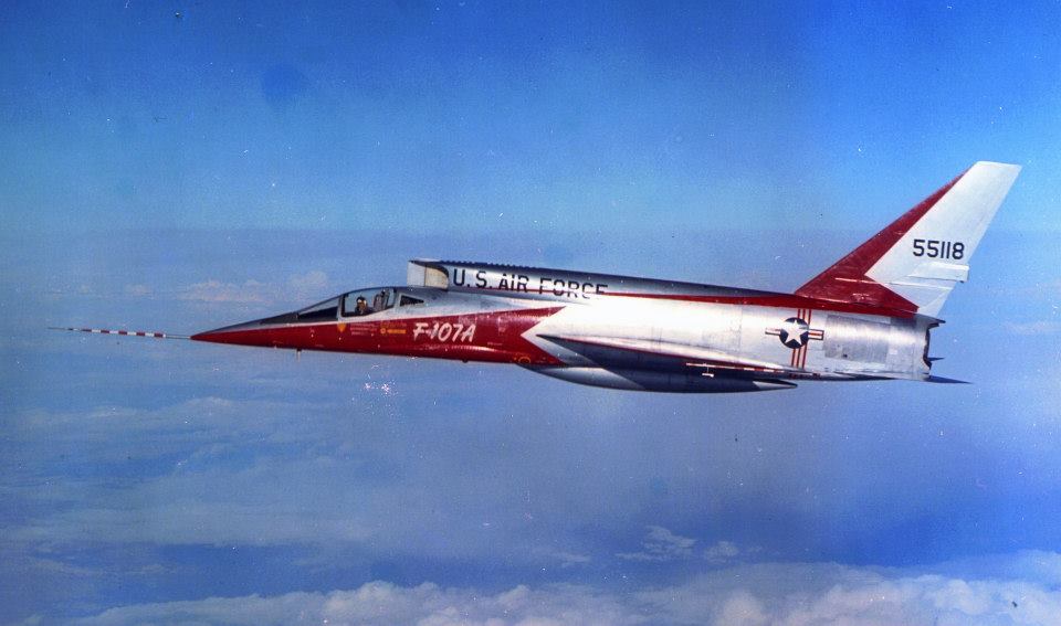 North American Aviation F-107A 55-5118 in flight. (U.S. Air Force)