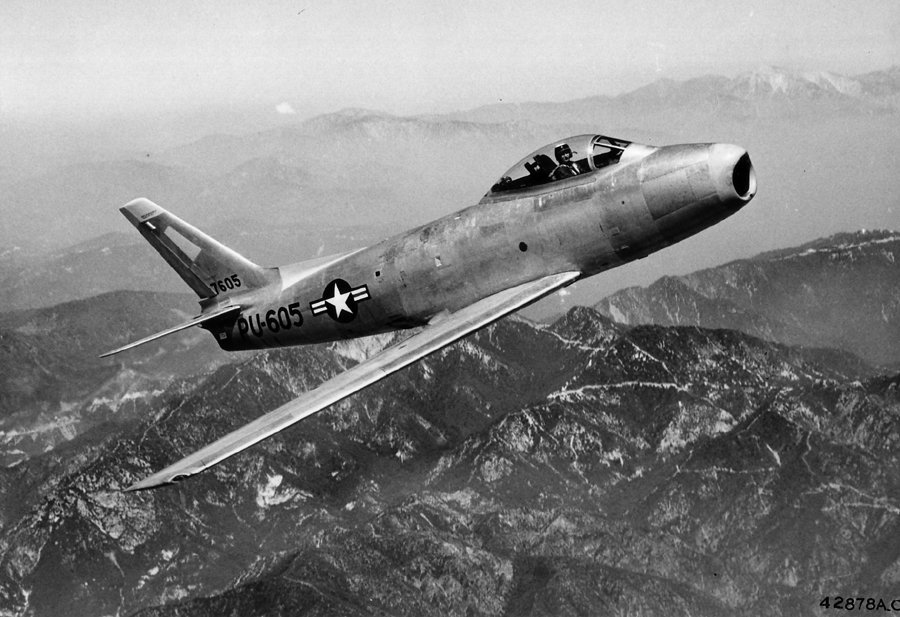 North American Aviation F-86A-1-NA Sabre 47-605, the first production aircraft. (U.S. Air Force)