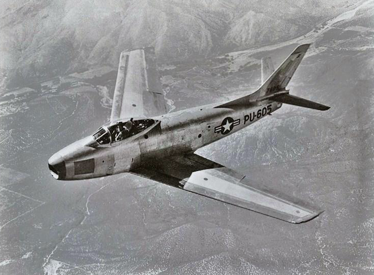 47-605 was the first production F-86A-1-NA Sabre. (U.S. Air Force)