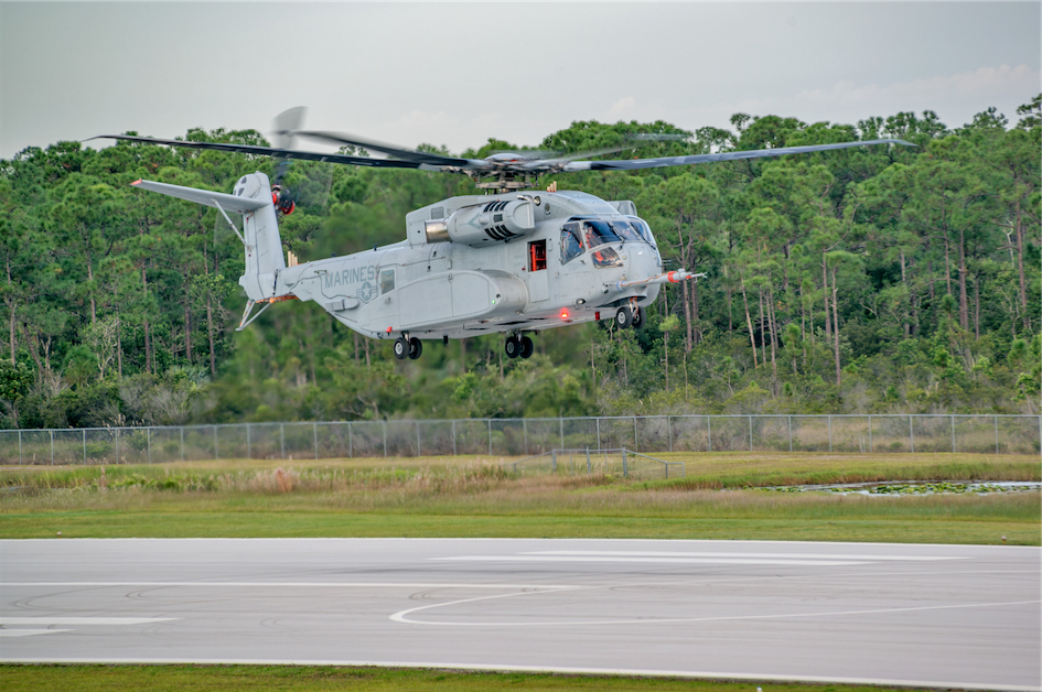 Sikorsky's CH-53K King Stallion Engineering Development Model-1 hovers in ground effect, 27 October 2015. (Sikorsky) 
