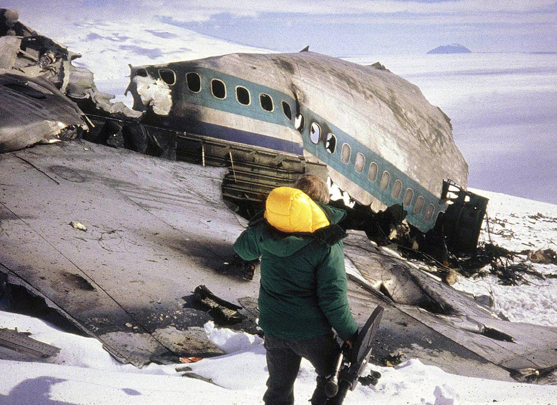The largest remaining fragment of McDonnell Douglas DC-10-30 ZK-NZP was this portion of the fuselage and wings.
