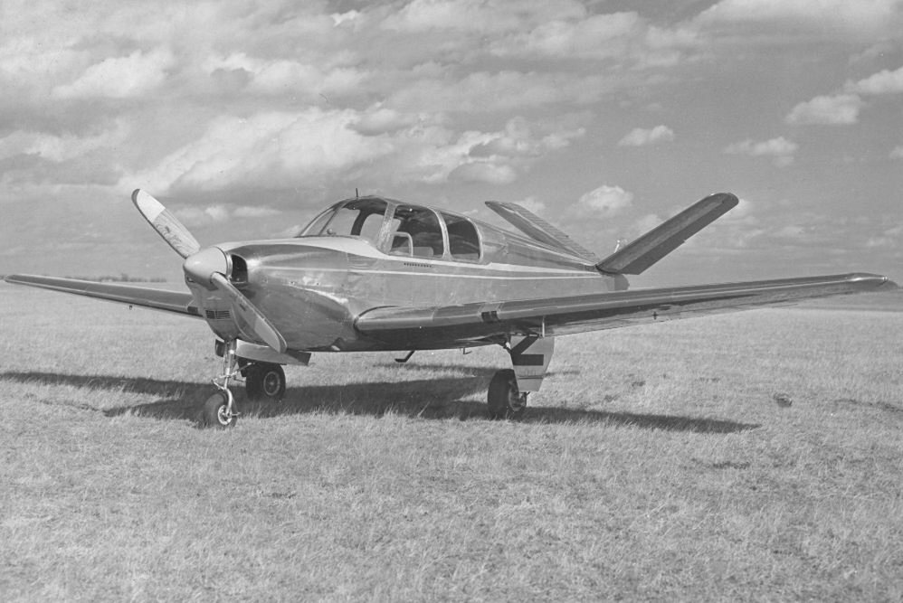 An early production Beechcraft Model 35 Bonanza, NC2703V, c/n D-79. (Beech Aircraft Corporation via Larry Westin)