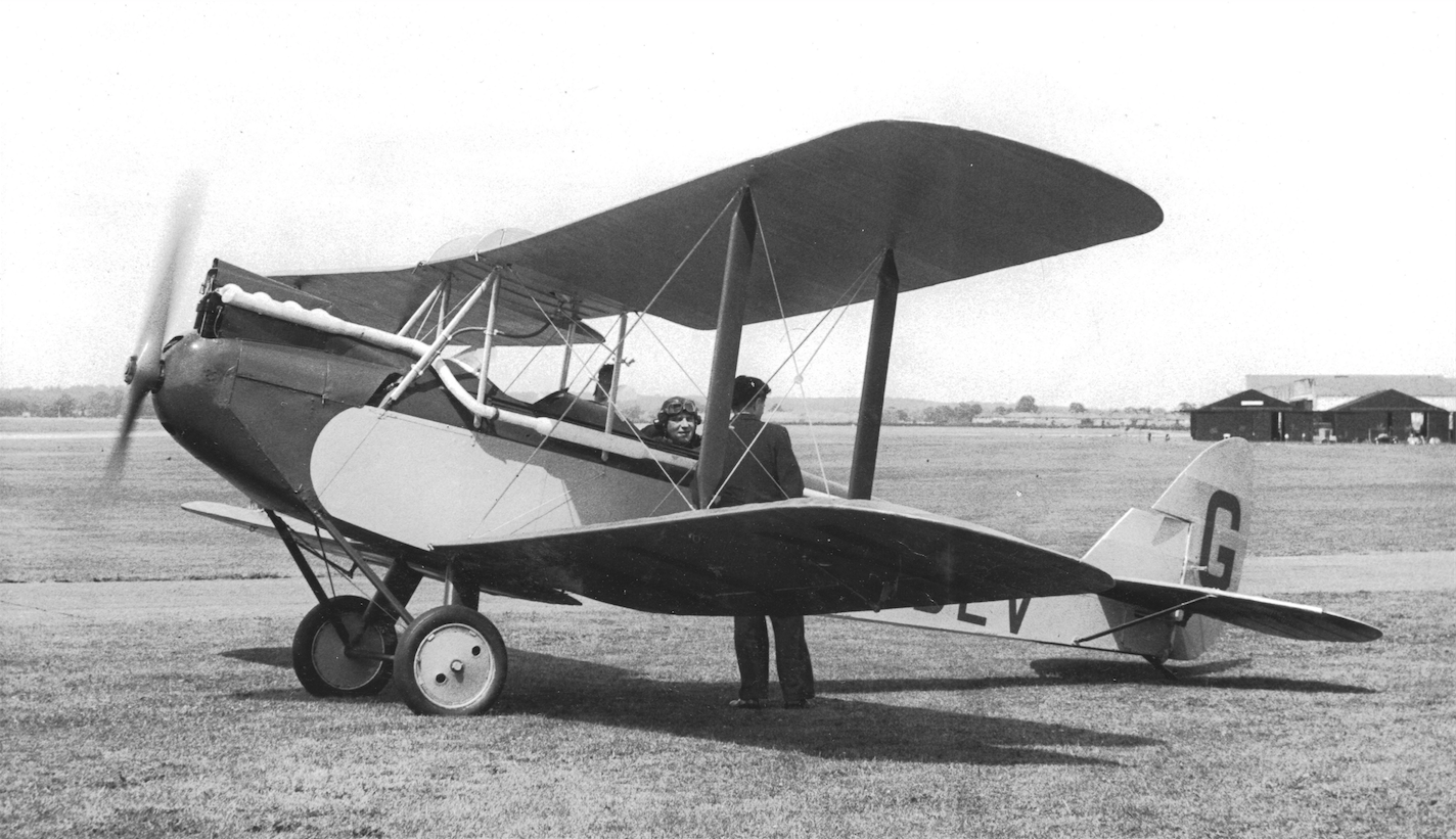 De Havilland DH.60 Cirrus Moth G-EBLV at Stag Lane Aerodrome. (BAE Systems)