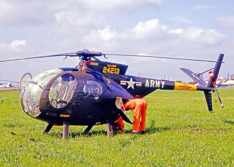 U.S. Army Hughes YOH-6A prototype 62-4213 at Le Bourget, circa 1965.