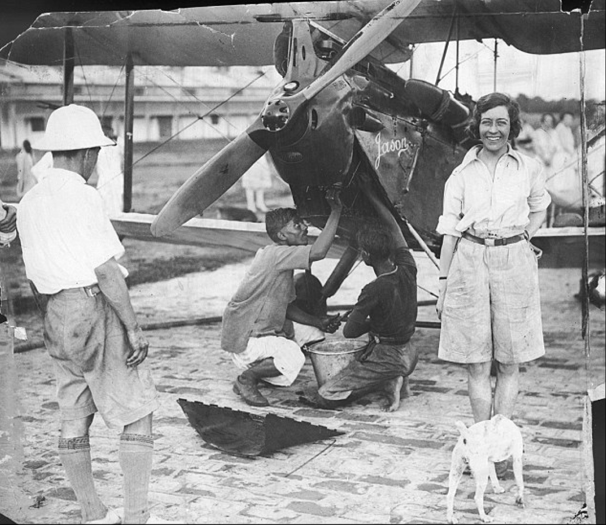 Amy Johnson with her DH.60 Gipsy Moth at Calcutta, May 1930. (DailMail.com)