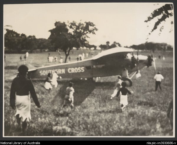 Fokker F.VII/3m Southern Cross at Albert Park, Suva, Fiji, June 1928 (National Library of Australia)