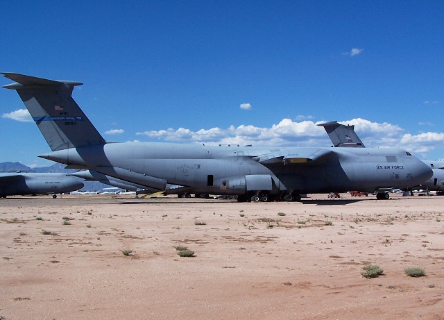 Lockheed C-5A Galaxy 66-8304 in teh reclamation area at Davis-Monthan Air Force Base, Tucson, Arizona. (Phillip Michaels/AMARC)