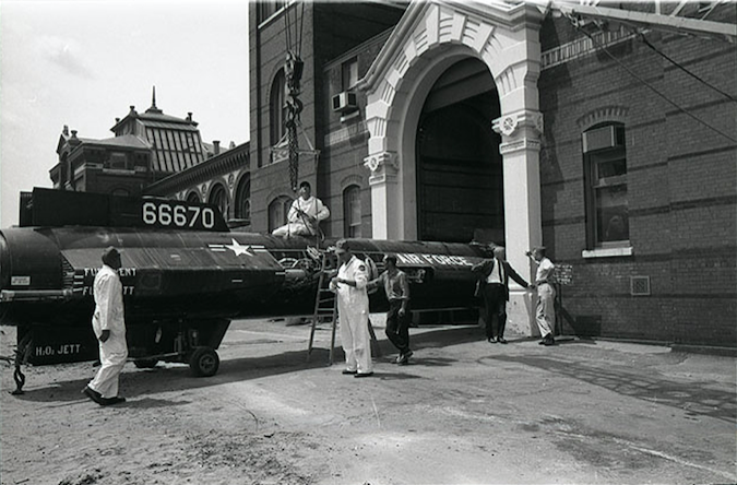 The North American Aviation, Inc., X-15A-1, 56-6670, being brought into the Arts and Industries building, June 1969. (Smithsonian Institution Archives SI-A-4145-23-A)