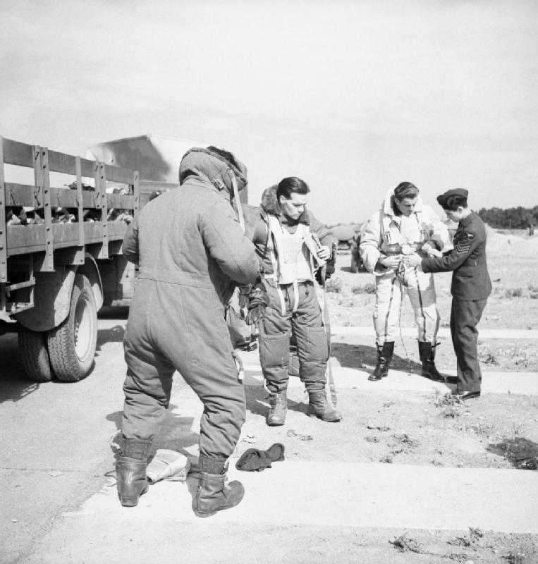 Crew members of a No. 90 "RAF Fortress crew at RAF Polebrook July 19, 1941." (IWM CH 3090)