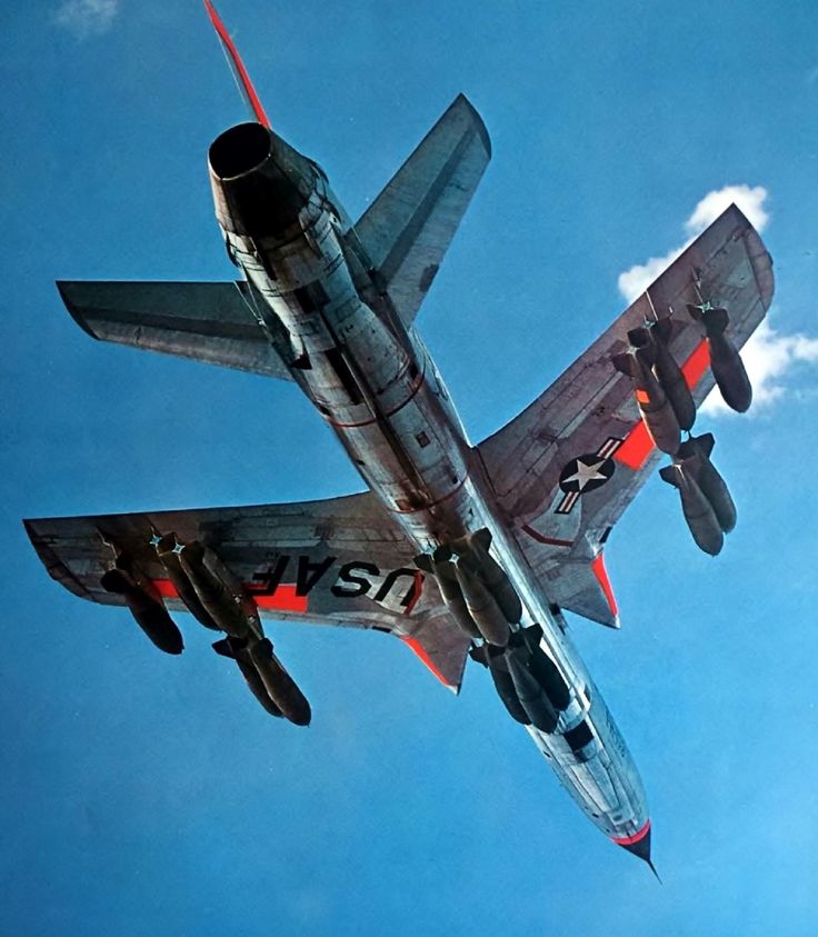 A color image of F-105D 58-1173 from below. (U.S. Air Force)