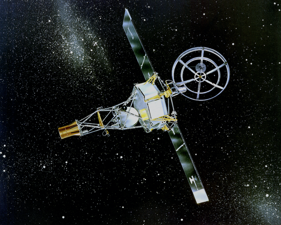 Artist's conception of Mariner 2 in interplanetary space. (NASA)