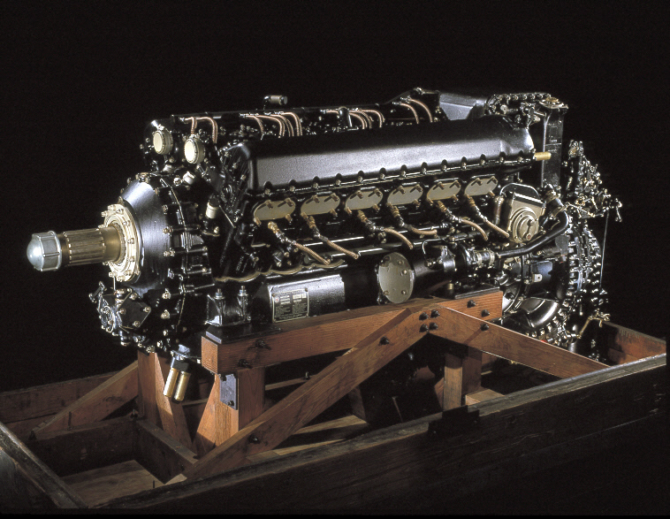 A Packard Motor Car Company V-1650-7 Merlin liquid-cooled, supercharged SOHC 60° V-12 aircraft engine at the Smithsonian Institution National Air and Space Museum. This engine weighs 905 pounds (411 kilograms) and produces 1,490 horsepower at 3,000 r.p.m. (NASM)