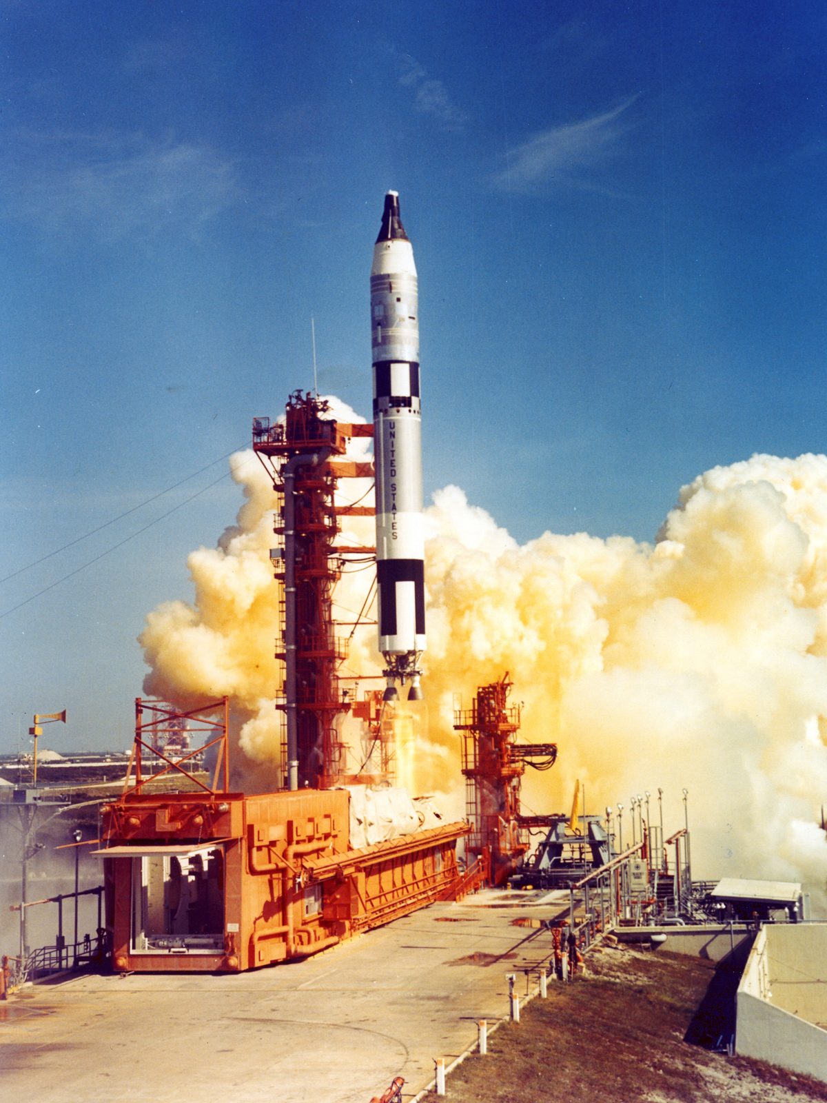 Gemini VIII lifts off from Launch Complex 19, Kennedy Space Center, 17:41:02 UTC, 16 March 1966. (NASA)