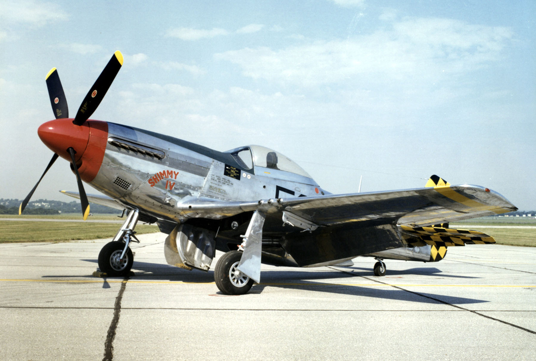 North American Aviation P-51D-30-NA Mustang, 44-74936, marked as P-51D-15-NA 44-15174, at the National Museum of the United States Air Force. (U.S. Air Force)