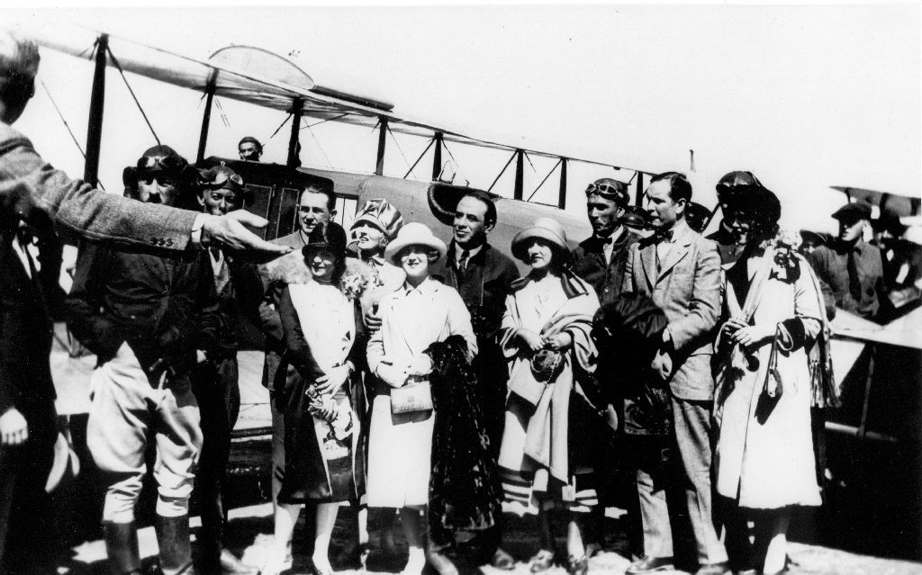First regularly scheduled passenger service, Ryan Airlines, 1 March 1925 at Dutch Flats, San Diego, California (San Diego Air and Space Museum)
