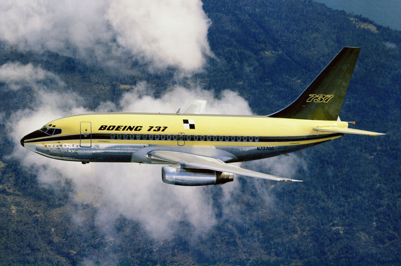 The prototype Boeing 737-130, PA-099, N73700, first flight 9 April 1967. (Boeing)