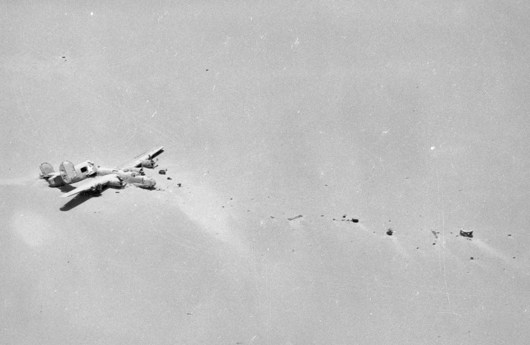 Consolidated B-24D-25-CO Liberator 41-24301, "Lady Be Good," in the Calanscio Sand Sea, Sahara Desert. (U.S. Air Force)