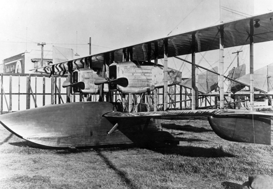 Loughead F-1 at Santa Barbara, 1918. (San Diego Air and Space Museum)