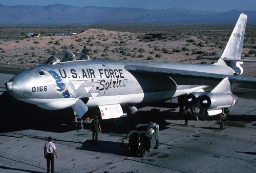 Boeing B-47E-25-DT Stratojet 52-166 is prepared to Depart NAWC China Lake. (U.S. Navy)