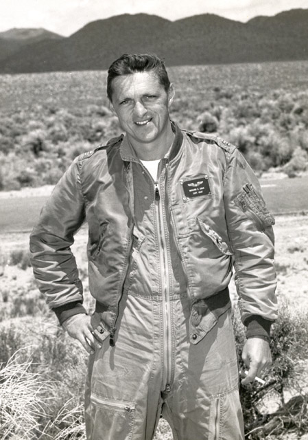 Captain Richard H. Coan, USAF, at Mono Lake, California, 13 June 1962. (FAI)