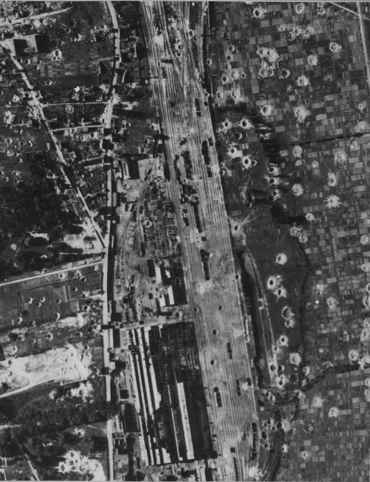 Rouen-Sotteville target assesment photograph. (U.S. Air Force)