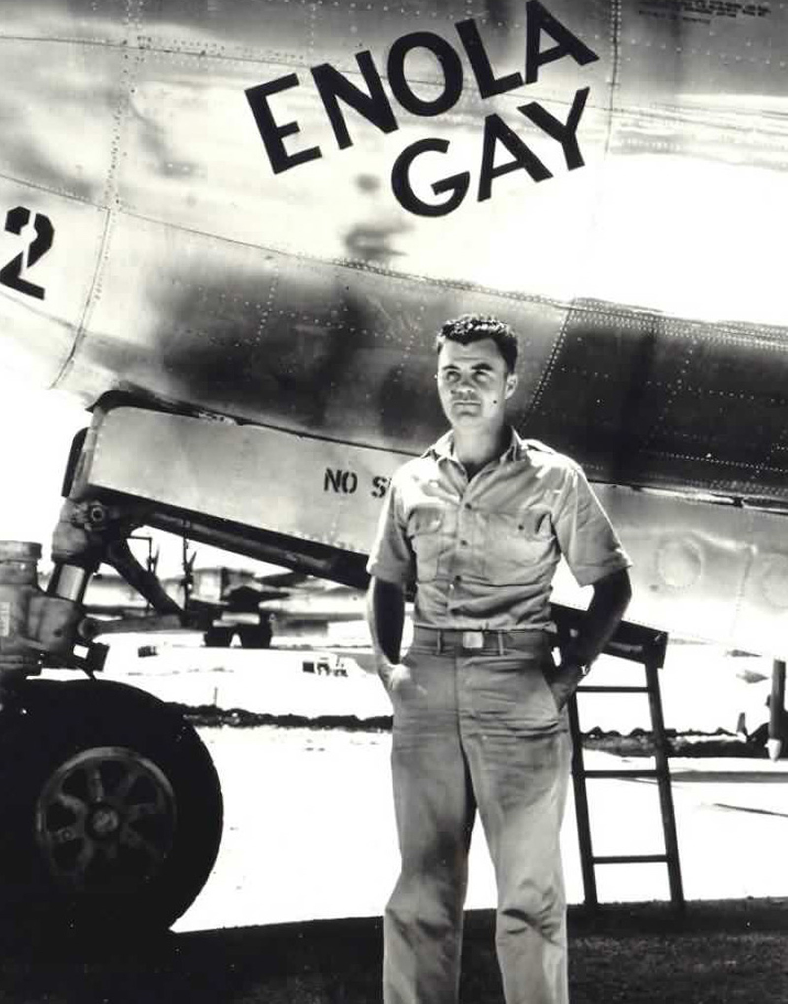 Colonel Paul Warfield Tibbets, Jr., United States Army Air Forces, Commanding Officer, 509th Composite group, and aircraft commander of the B-29 Superfortress, Enola Gay. (U.S. Air Force)