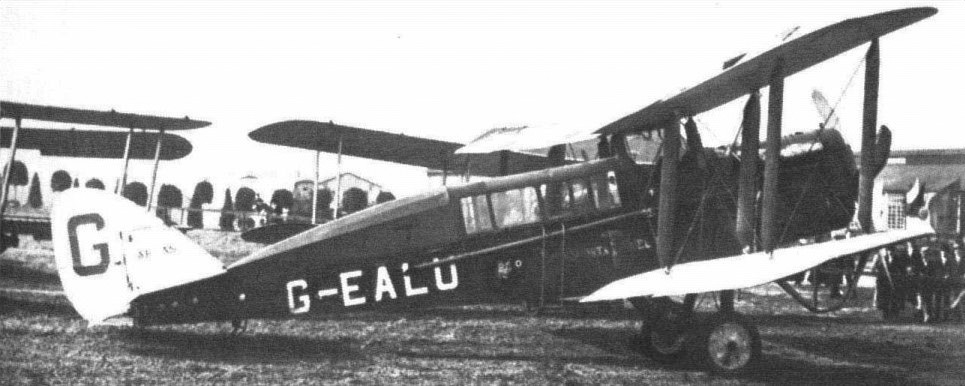 The Airco DH.16, G-EALU, with which KLM flew its first scheduled passeneger service.