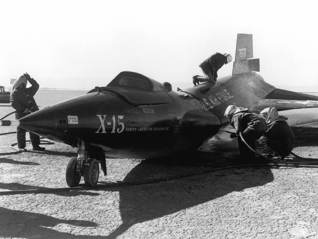 The Number 2 X-15, 56-6671, broke in half when it made an emergency landing while still partially loaded with propellants. (NASA)