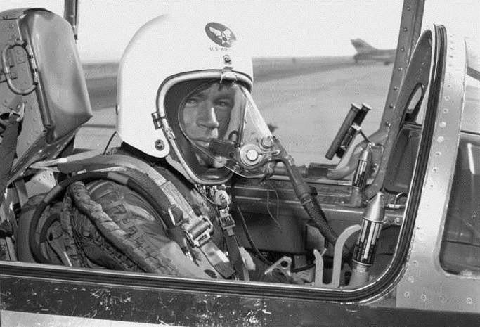 Captain Joe Bailey Jordan, U.S. Air Force, in the cockpit of his record-setting Lockheed F-104C Starfighter. (U.S. Air Force)