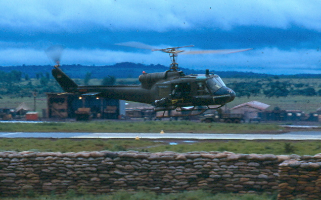 Bell UH-1B Iroquois gunship of D Troop, 1st Squadron, 10th Cavalry Regiment, U.S. Army. Vietnam ca. 1966–1967. (U.S. Army)