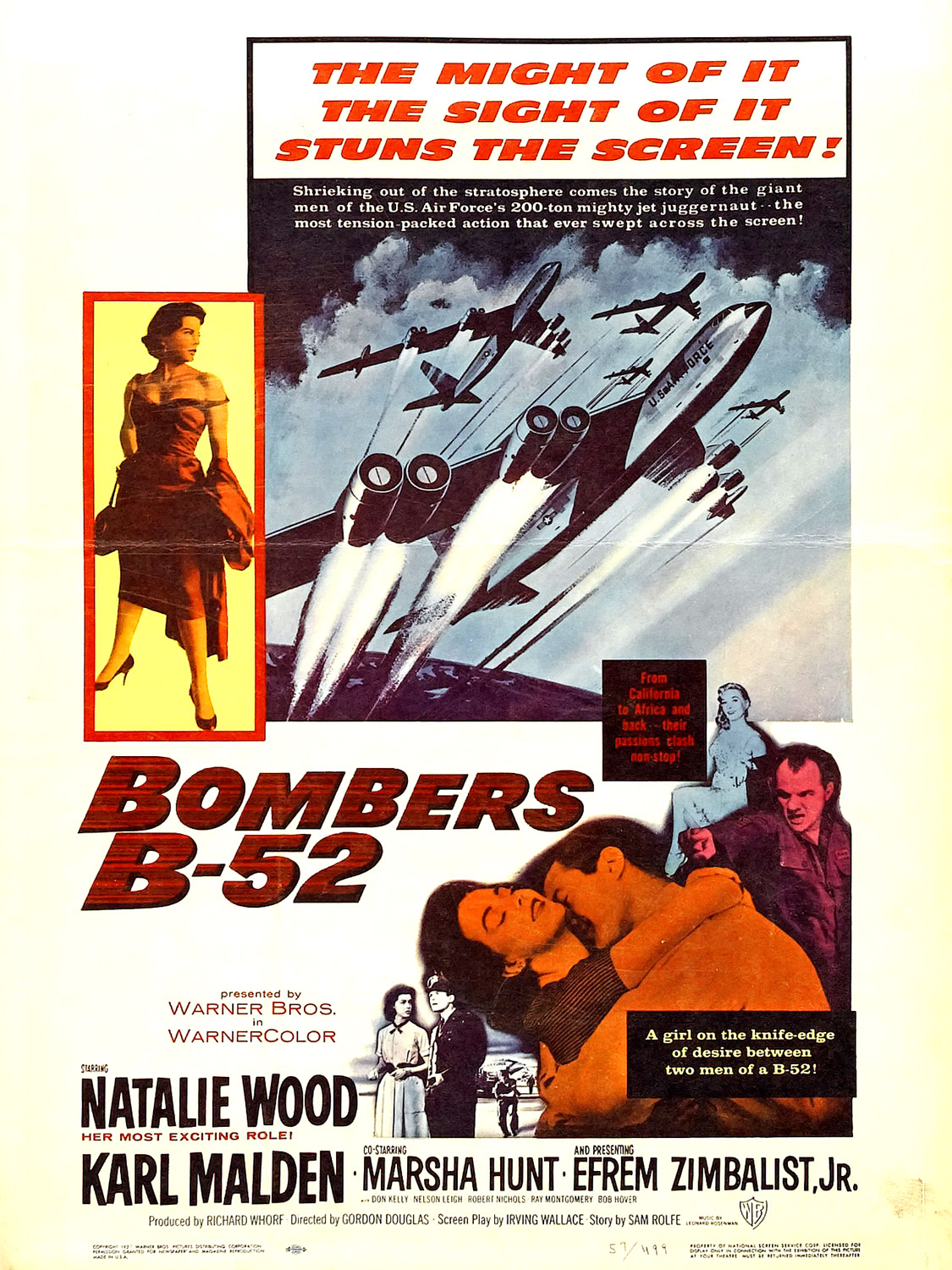 Poster for the 1957 motion picture, "Bombers B-52".