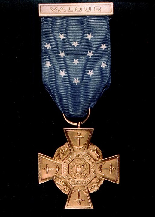 Medal of Honor, United States Navy and Marine Corps, 1919–1942. This version is called the "Tiffany Cross". (U.S. Navy)