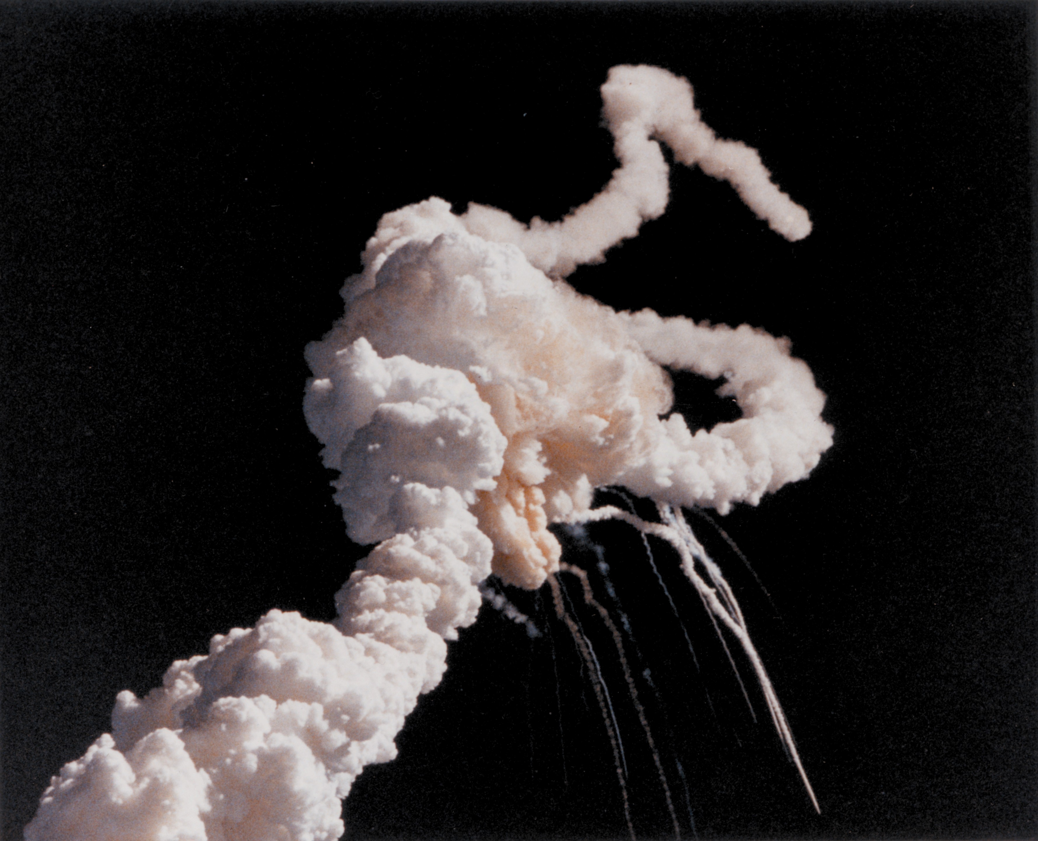 The explosion occurred 1 minute, 13 seconds after liftoff. (NASA)