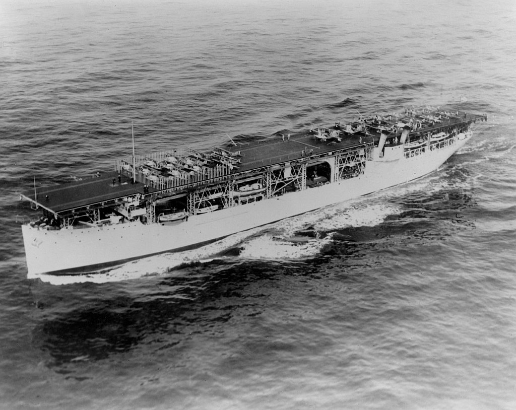 USS Langley (CV-1) underway, circa 1926. (U.S. Navy)