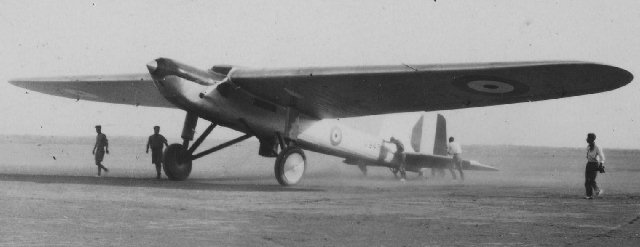 Fairey Long Range Monoplane J9479, left front quarter.