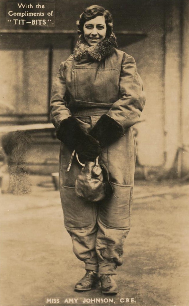 Amy Johnson at the Stag Lane Aerodrome, 1 January 1931. (Unattributed)