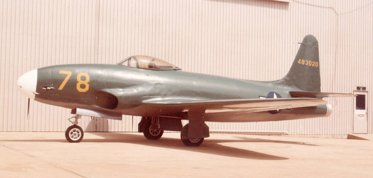The prototype Lockheed XP-80 Shooting Star, 44-83020, at teh Smithsonian Institution National Air and Space Museum. (NASM)