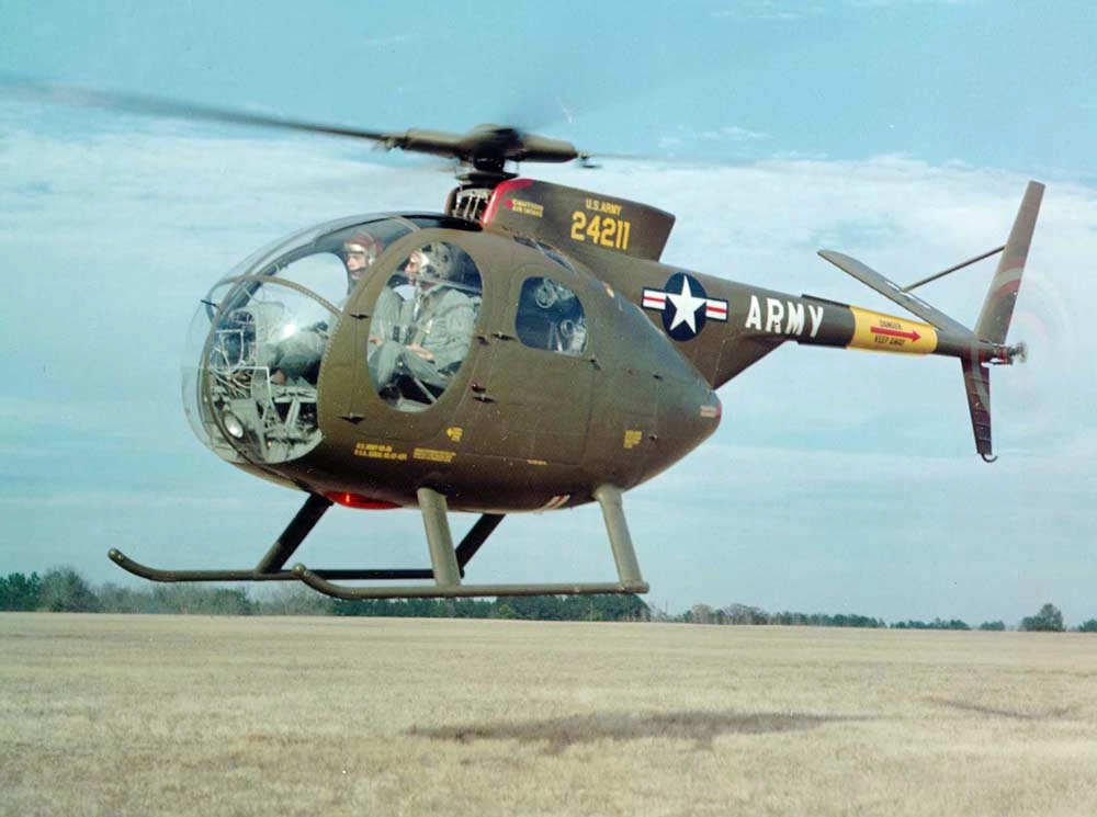 Hughes YOH-6A 62-4211 in its configuration during the three-way LOH competitive testing. (U.S. Army)